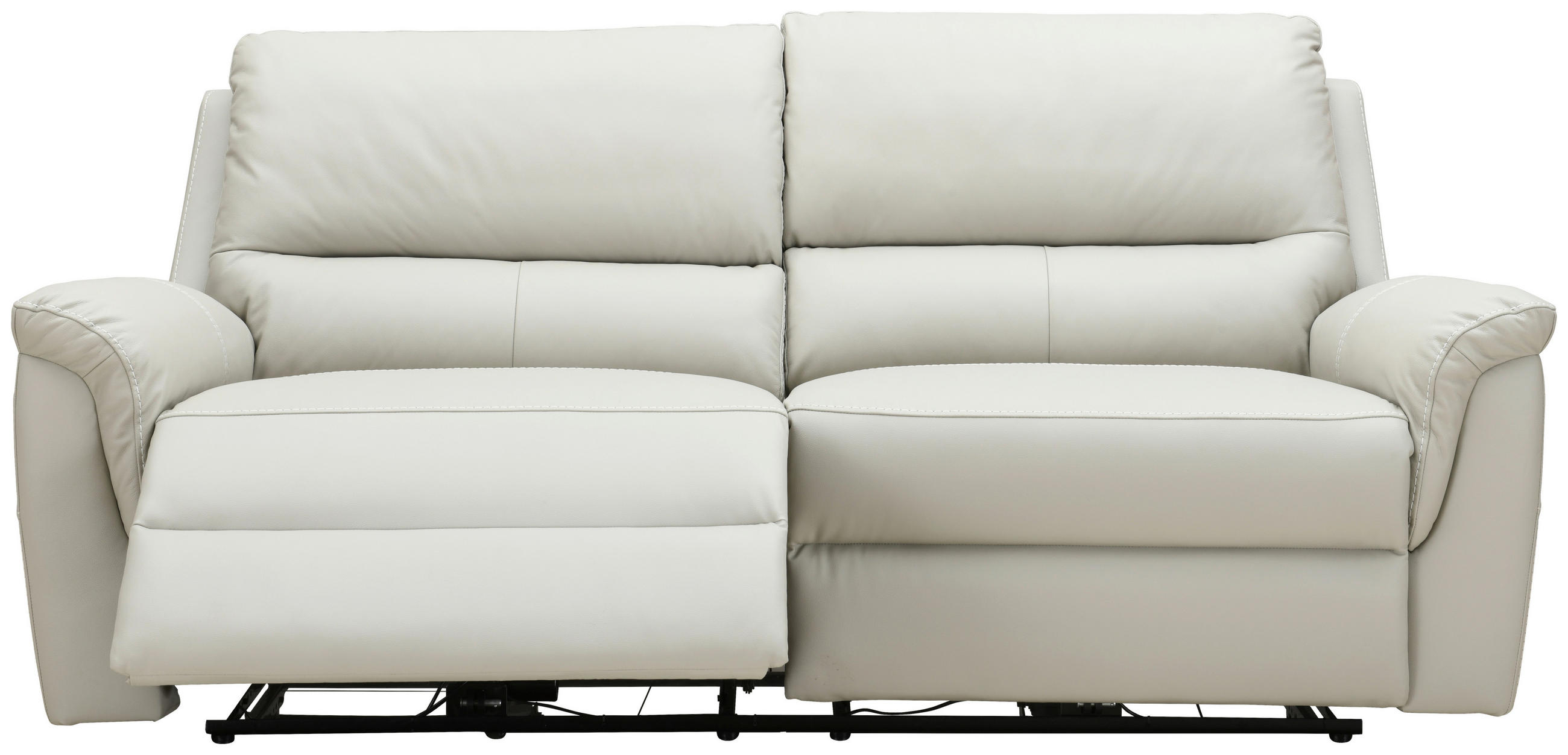 HÁROMÜLÉSES KANAPÉ fa, textil, bőr világosszürke  - világosszürke/fekete, Design, műanyag/bőr (208/99/93cm) - Cantus