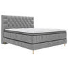 BOXSPRINGBETT 180/200 cm  in Hellgrau  - Goldfarben/Hellgrau, Design, Textil/Metall (180/200cm) - Boxxx