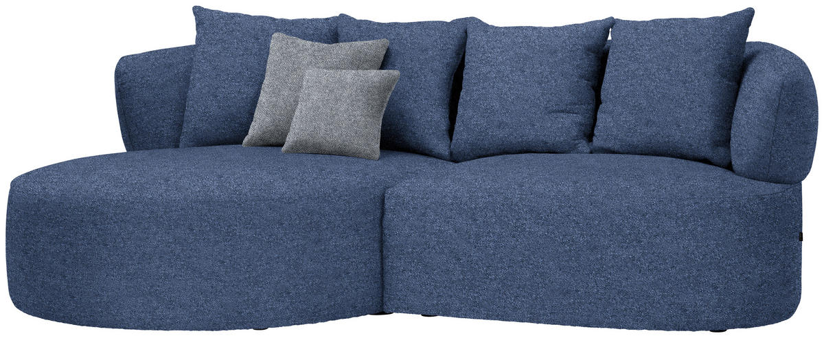 ECKSOFA in Flachgewebe Dunkelblau  166/235 cm  - Dunkelgrau/Schwarz, MODERN, Kunststoff/Textil (166/235cm) - Hom`in