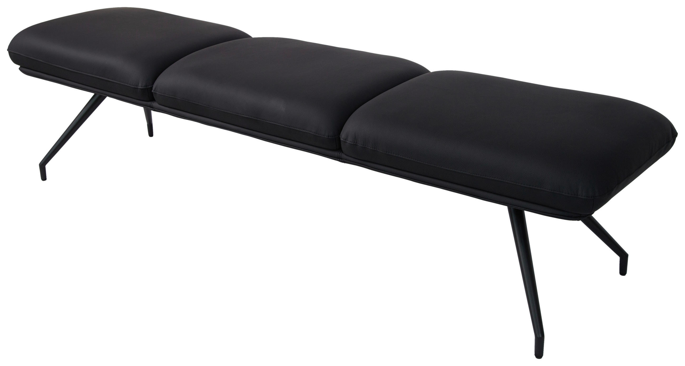 SITZBANK 220/49,5/50 cm  in Schwarz  - Schwarz, Design, Leder/Metall (220/49,5/50cm) - Dieter Knoll