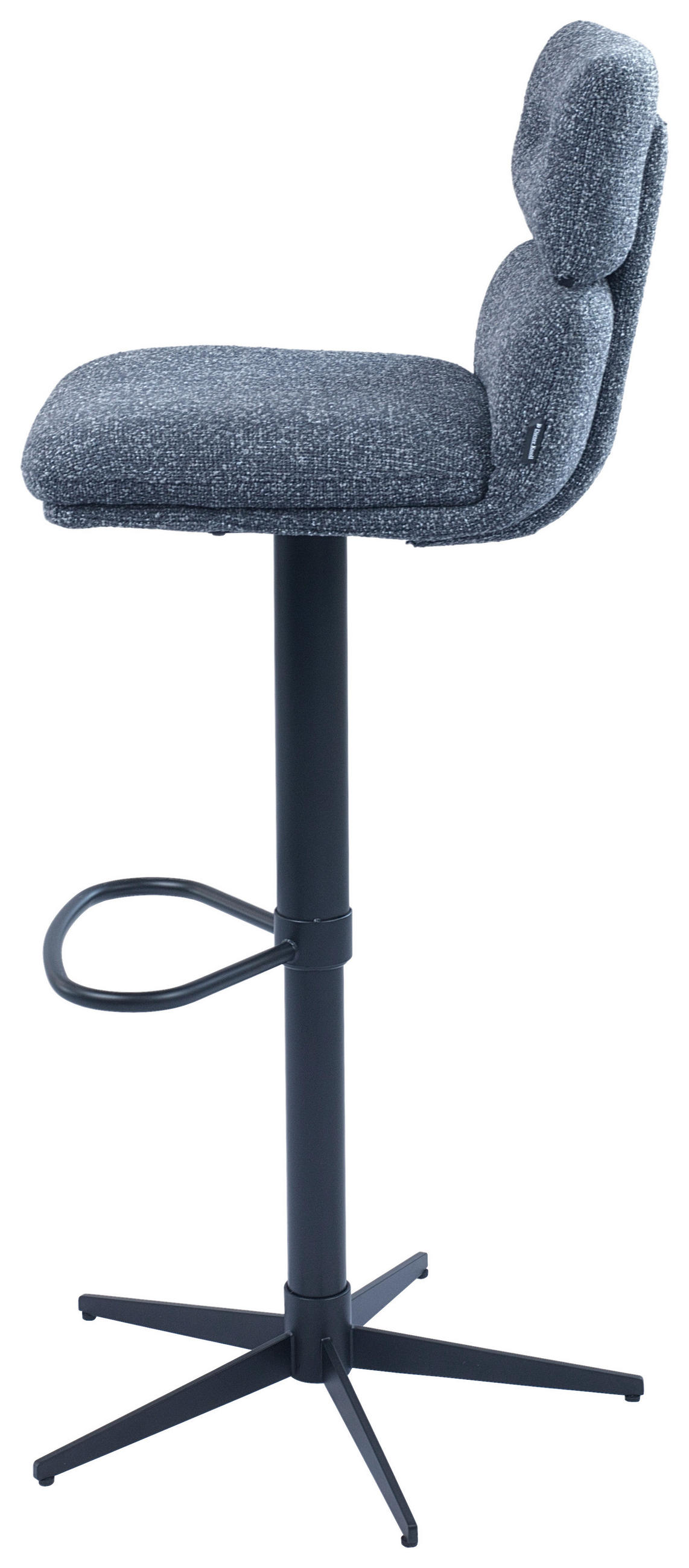 BARHOCKER Webstoff Schwarz, Dunkelgrau Eisen Lederauswahl, Stoffauswahl, Wippfunktion, Sitzfläche 360° drehbar  - Dunkelgrau/Schwarz, Design, Textil/Metall (42/99-117/50cm) - Dieter Knoll