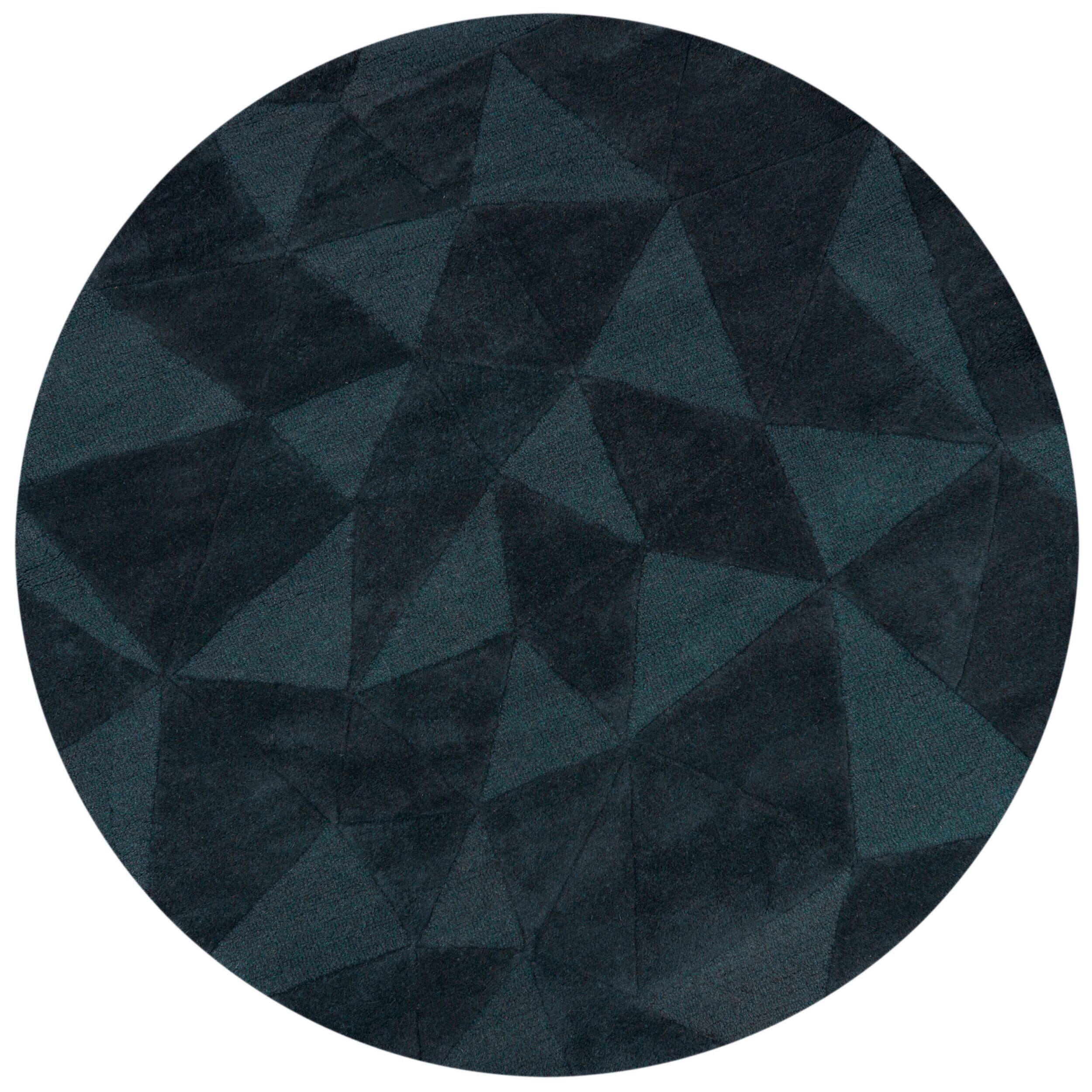 WOLLTEPPICH 160/160 cm Blau  - Blau, MODERN, Textil (160/160cm) - Xora