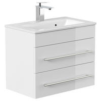 BADEZIMMER  in 60,6 cm  - Weiß Hochglanz/Silberfarben, MODERN, Holzwerkstoff/Metall (60,6cm) - MID.YOU