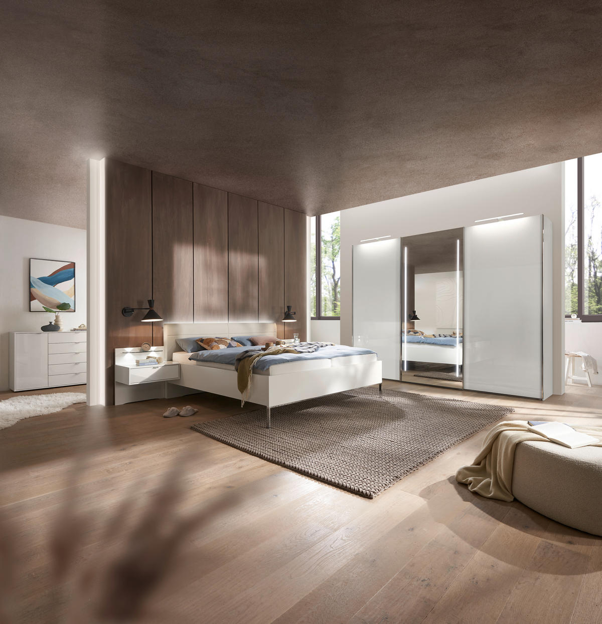 BETTANLAGE - Champagner/Weiß, Design, Glas/Textil (180/200cm) - Dieter Knoll