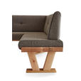 ECKBANK 155/205 cm Jacquard, Flachgewebe Braun Balkeneiche massiv   - Eichefarben/Braun, Natur, Holz/Textil (155/205cm) - Moderano