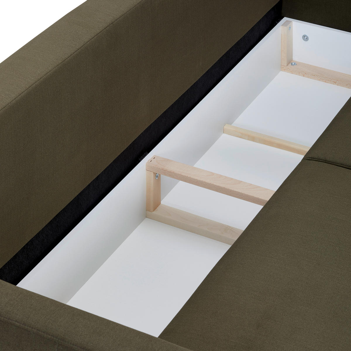 SCHLAFSOFA in Samt Olivgrün  - Schwarz/Olivgrün, Konventionell, Holz/Textil (220/95/98cm) - MID.YOU