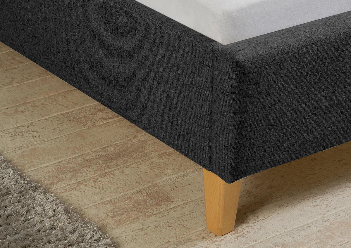 POLSTERBETT  in Anthrazit,  - Anthrazit/Naturfarben, MODERN, Holz/Textil (105/99/216cm) - Livetastic