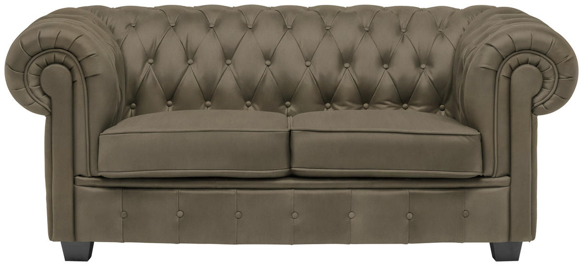 CHESTERFIELD SOFA boja zemlje  - boja zemlje/vendž, Lajfstajl, tekstil/drvo (180/76,5/96cm) - Landscape