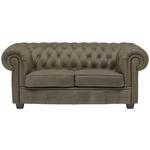 CHESTERFIELD-SOFA in Lederlook Schlammfarben  - Wengefarben/Schlammfarben, LIFESTYLE, Holz/Textil (180/76,5/96cm) - Landscape
