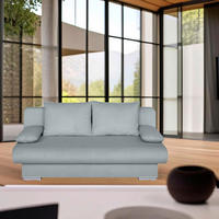 SCHLAFSOFA  mit Liegefunktion, Rücken echt Mintgrün  - Chromfarben/Schwarz, Design, Kunststoff/Textil (193/86/85cm) - P & B