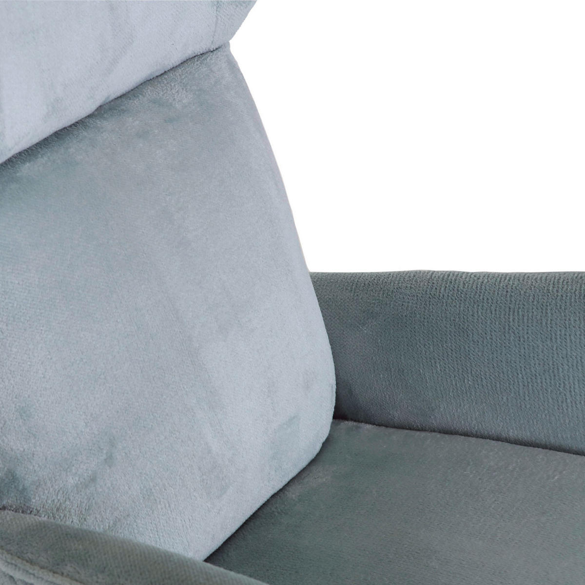 OHRENSESSEL in Plüsch Mintgrün  - Schwarz/Hellblau, KONVENTIONELL, Textil/Metall (83/110/92cm) - MID.YOU