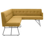 ECKBANK 232/180 cm Feincord Grün Metall   - Schwarz/Grün, Design, Textil/Metall (232/180cm) - Johann Jakob