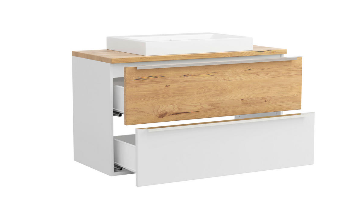 BADEZIMMER 2-teilig  in  - Wildeiche/Weiß, Trend, Glas/Holzwerkstoff (100/200/47cm) - Held