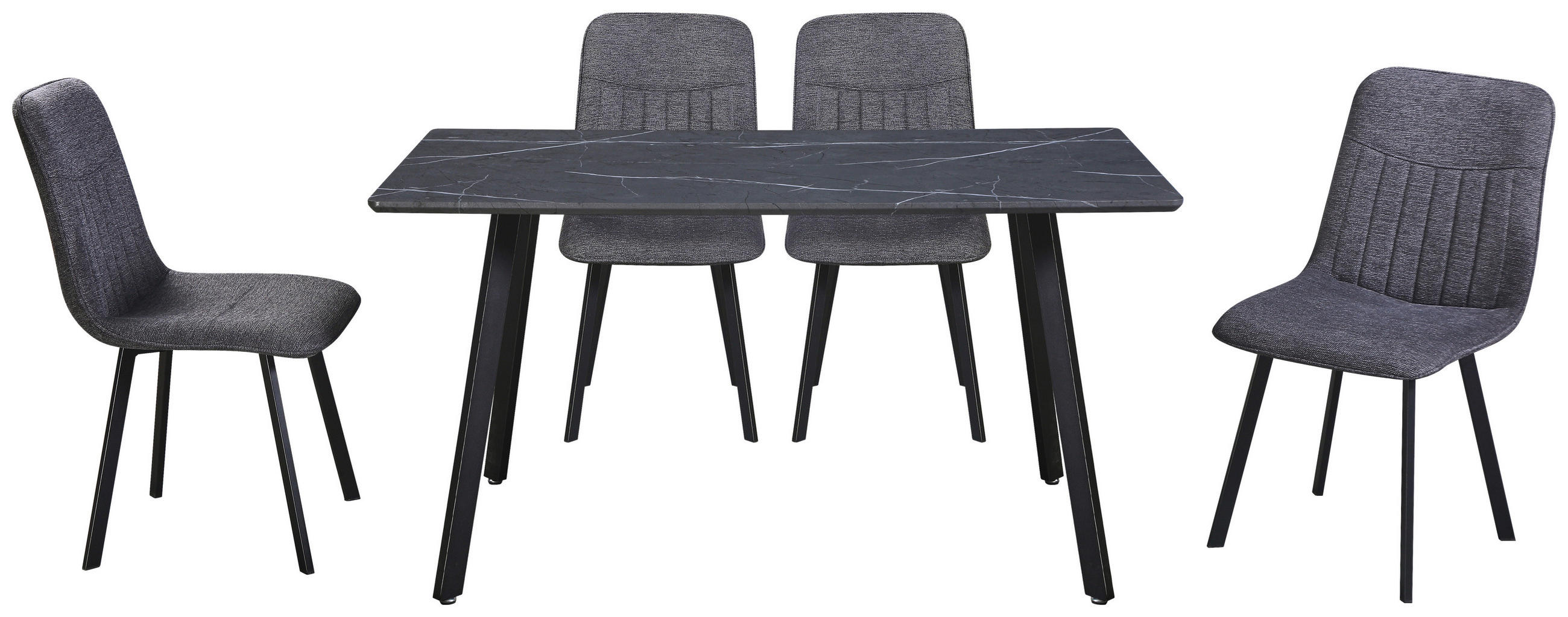 TISCHGRUPPE Grau  - Grau, KONVENTIONELL, Textil/Metall (140/46/75/88/80/57cm) - MID.YOU