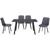 TISCHGRUPPE Grau  - Grau, KONVENTIONELL, Textil/Metall (140/46/75/88/80/57cm) - MID.YOU