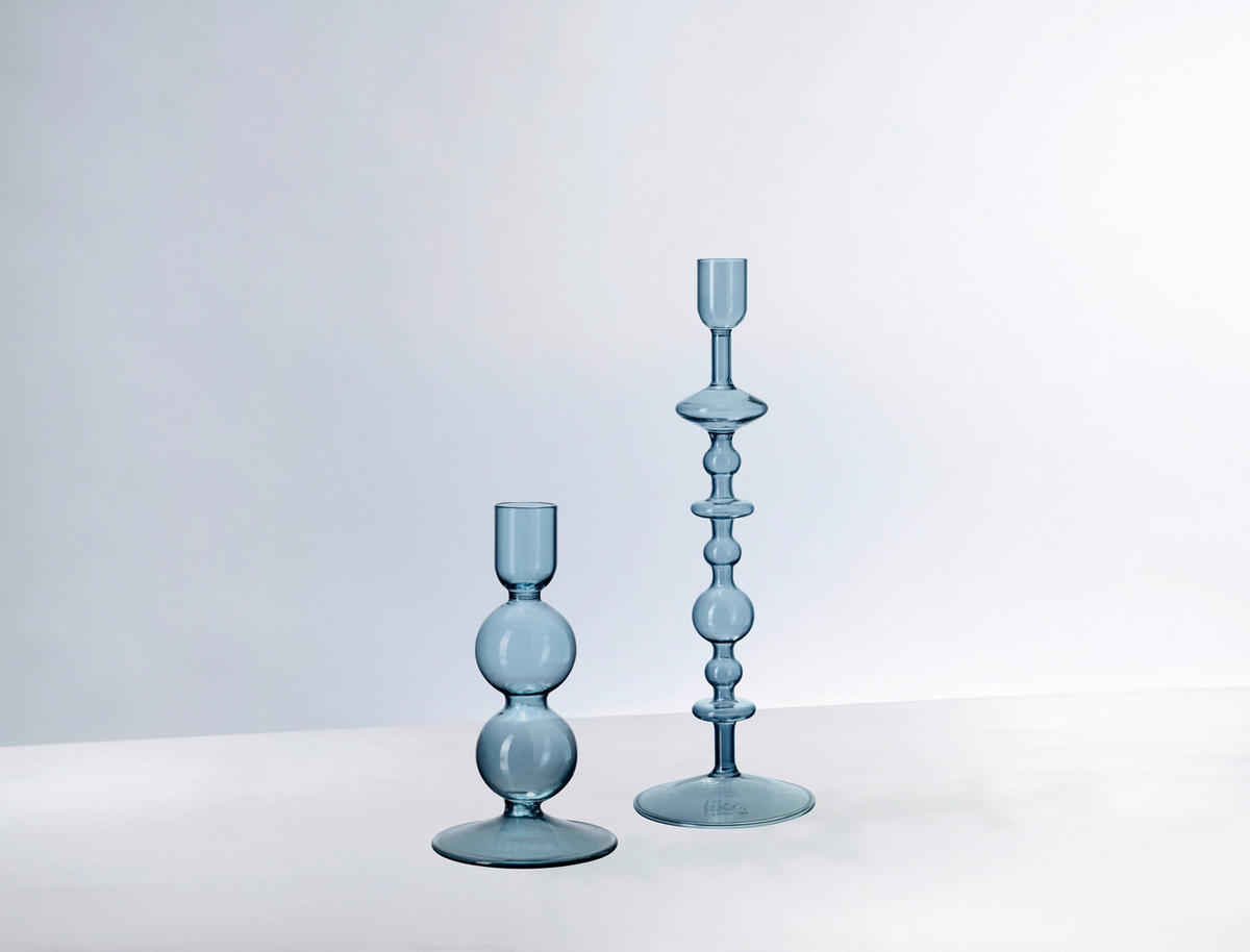 KERZENHALTER - Pastellblau, MODERN, Glas (9,0/9,0/27,0cm) - like.Villeroy & Boch