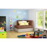 JUGEND- UND KINDERSOFA in Mikrovelours Braun, Beige  - Beige/Schwarz, Design, Kunststoff/Textil (104/60/75cm) - MID.YOU