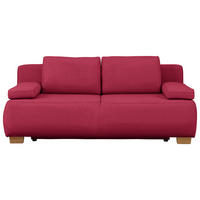 BOXSPRINGSOFA  in Webstoff Rot Retro  - Rot/Naturfarben, Design, Holz/Textil (205/93/108cm) - Venda