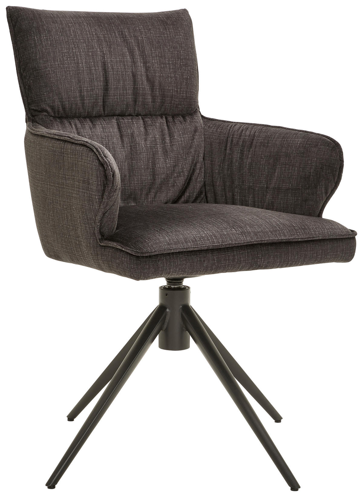 ARMLEHNSTUHL  in Eisen Velours  - Anthrazit/Schwarz, Design, Textil/Metall (58/91/62cm) - Dieter Knoll