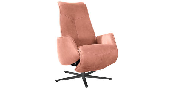 RELAXSESSEL in Leder Koralle - Koralle/Anthrazit, Design, Leder/Metall (71/114/84cm) - Ambiente