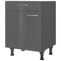 SCHUBKASTENUNTERSCHRANK 60/87/56 cm  in Schieferfarben  - Schieferfarben/Edelstahlfarben, MODERN, Holzwerkstoff/Metall (60/87/56cm) - Nobilia