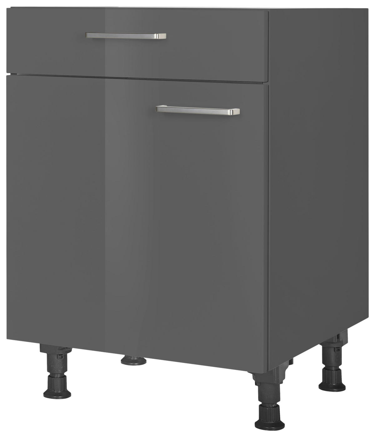 SCHUBKASTENUNTERSCHRANK 60/87/56 cm  in Schieferfarben  - Schieferfarben/Edelstahlfarben, MODERN, Holzwerkstoff/Metall (60/87/56cm) - Nobilia