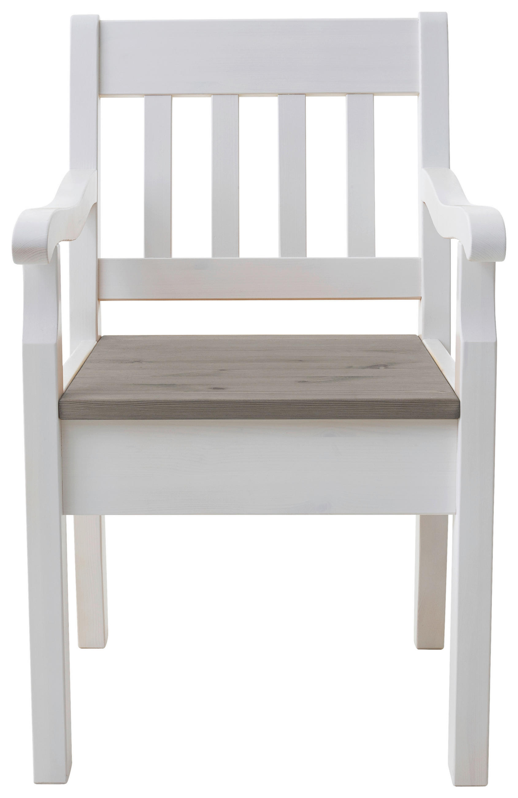 ARMLEHNSTUHL     - Weiß/Grau, ROMANTIK / LANDHAUS, Holz (54/93/58cm) - Boxxx