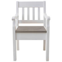 ARMLEHNSTUHL     - Weiß/Grau, ROMANTIK / LANDHAUS, Holz (54/93/58cm) - Boxxx