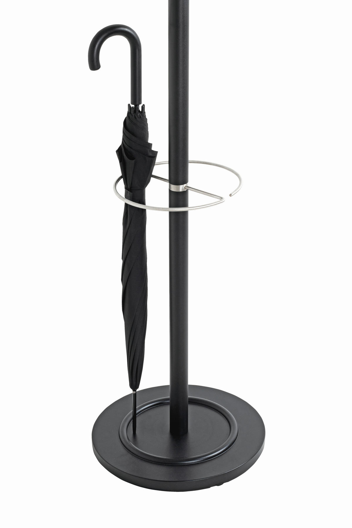 GARDEROBENSTÄNDER in Schwarz, Alufarben 36/182/36 cm   - Schwarz/Alufarben, Design, Metall (36/182/36cm)