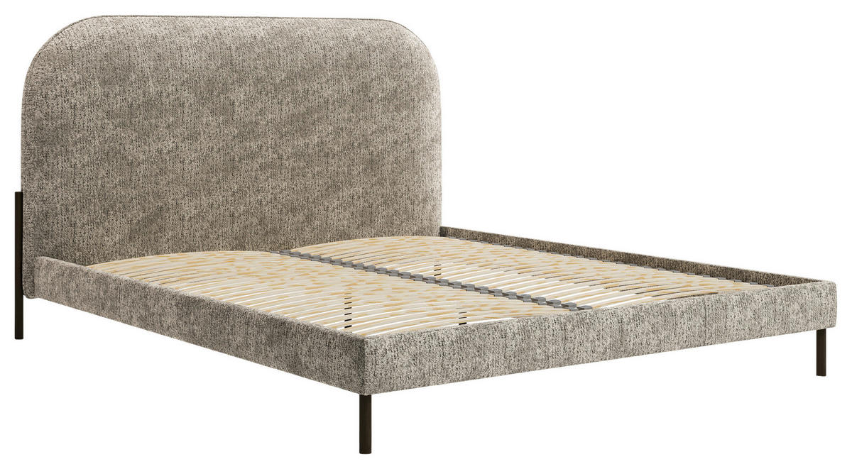 POLSTERBETT 180/200 cm  Beige  - Beige/Schwarz, Modern, Holz/Holzwerkstoff (180/200cm) - MID.YOU