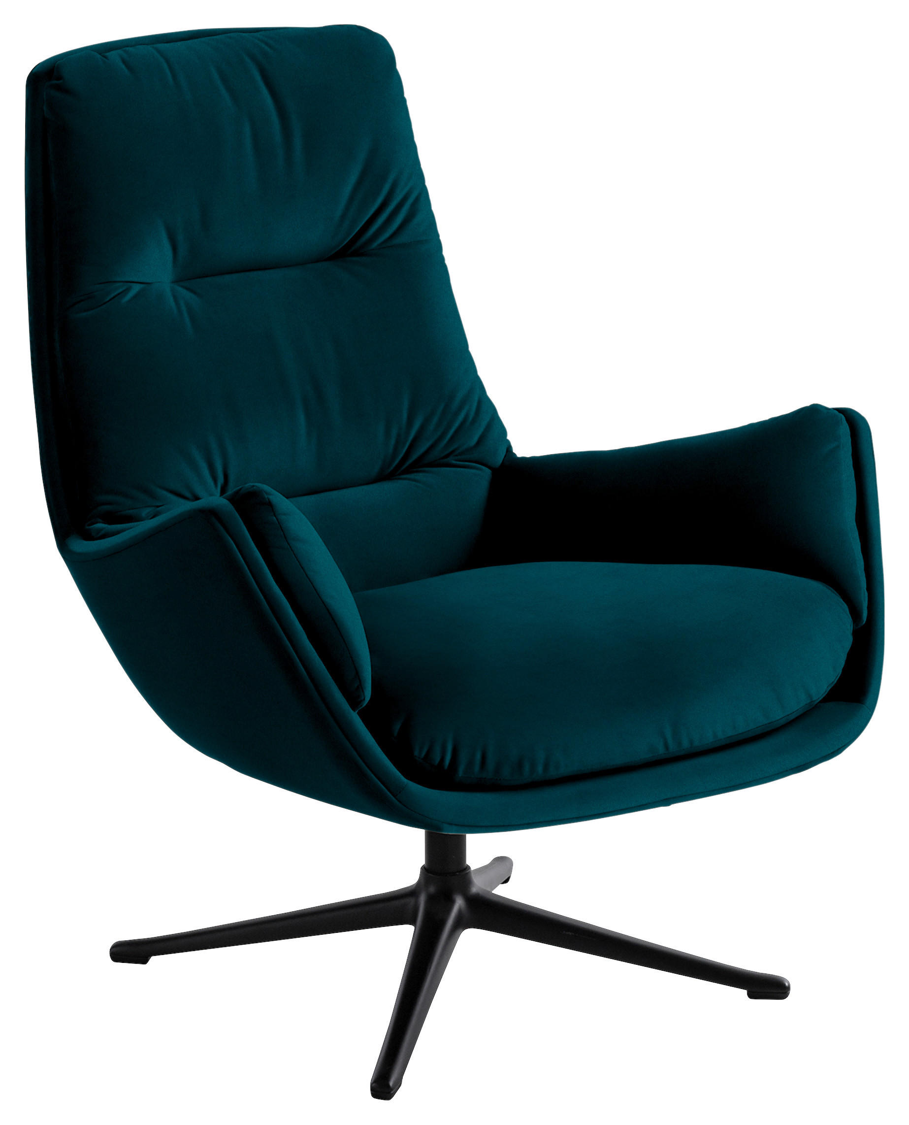 SESSEL in Samt Petrol  - Petrol/Schwarz, Design, Textil/Metall (83/94/97cm) - home24