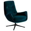 SESSEL in Samt Petrol  - Petrol/Schwarz, Design, Textil/Metall (83/94/97cm) - home24