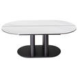 COUCHTISCH Glaskeramik, ESG 120/70/44-61 cm oval Anthrazit, Weiß  - Anthrazit/Weiß, Design, Holzwerkstoff/Metall (120/70/44-61cm) - Ambiente