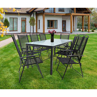 GARTENTISCHGRUPPE  - Anthrazit, Basics, Glas/Textil - Gardenson