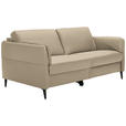 3-SITZER-SOFA Latina in Echtleder Grau   - Schwarz/Grau, Design, Leder/Metall (190/84/99cm) - Dieter Knoll