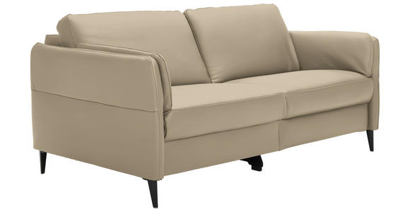 3-SITZER-SOFA Latina in Echtleder Grau   - Schwarz/Grau, Design, Leder/Metall (190/84/99cm) - Dieter Knoll