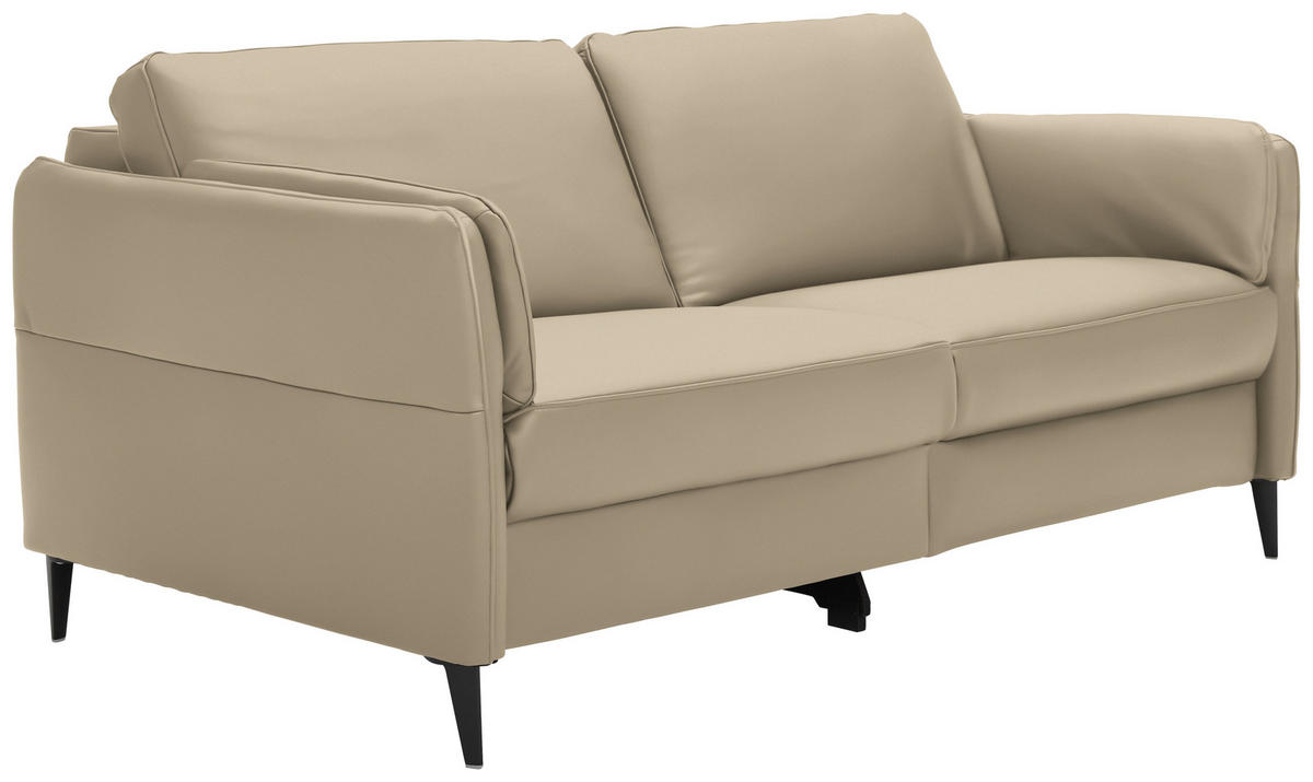 3-SITZER-SOFA Echtleder Grau  - Schwarz/Grau, Design, Leder/Metall (190/84/99cm) - Dieter Knoll