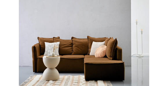 ECKSOFA Rostfarben Chenille  - Rostfarben/Schwarz, KONVENTIONELL, Kunststoff/Textil (233/193cm) - Carryhome