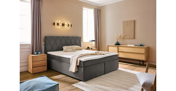 BOXSPRINGBETT 180/200 cm in Taupe - Taupe/Schwarz, Design, Kunststoff/Textil (180/200cm) - Xora