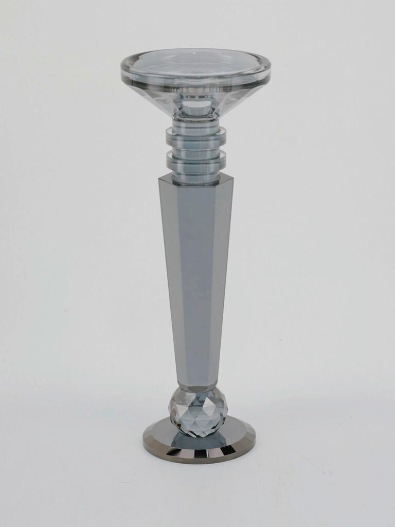 KERZENHALTER - Dunkelgrau, Basics, Glas (9/9/26,4cm) - Cor Mulder