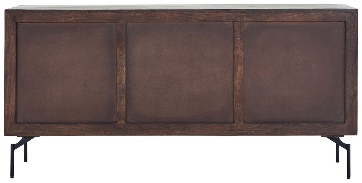 SIDEBOARD  160/76/40 cm  - Nussbaumfarben/Schwarz, KONVENTIONELL, Holz/Metall (160/76/40cm) - Livetastic