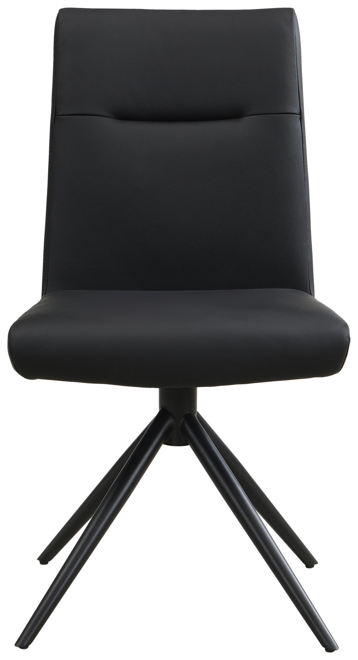 STUHL Echtleder Schwarz  - Schwarz, Trend, Leder/Metall (47/89/62cm) - Novel