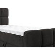 BOXBETT 100/200 cm,  in Schwarz, gepolstertes Kopfteil, Bettkasten, Topper, H3 = fest  - Schwarz, Design, Holzwerkstoff/Kunststoff (100/200cm) - Xora