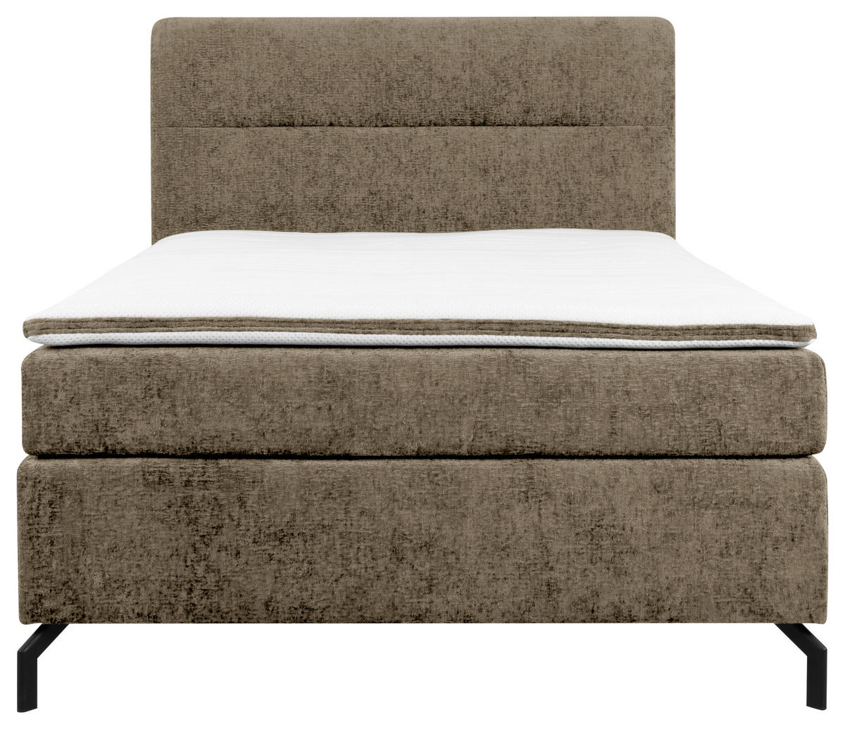 BOXSPRINGBETT 140/200 cm  in Schlammfarben  - Schlammfarben/Schwarz, Design, Textil/Metall (140/200cm) - Esposa