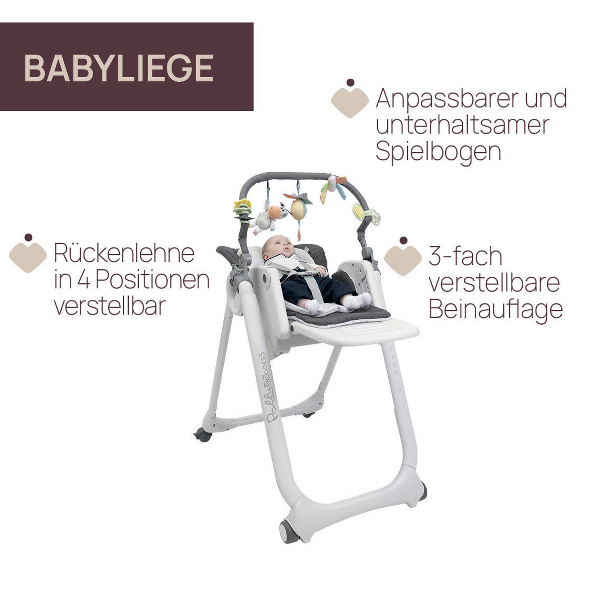 HOCHSTUHL POLLY MAGIC RELAX Grau  - Grau, Basics, Kunststoff/Metall (53/85/106/83,5cm) - Chicco