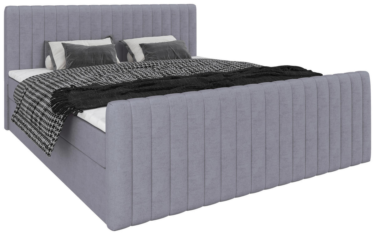 BOXBETT 180/200 cm  Grau  - Schwarz/Grau, Konventionell, Holz/Textil (180/200cm) - Carryhome