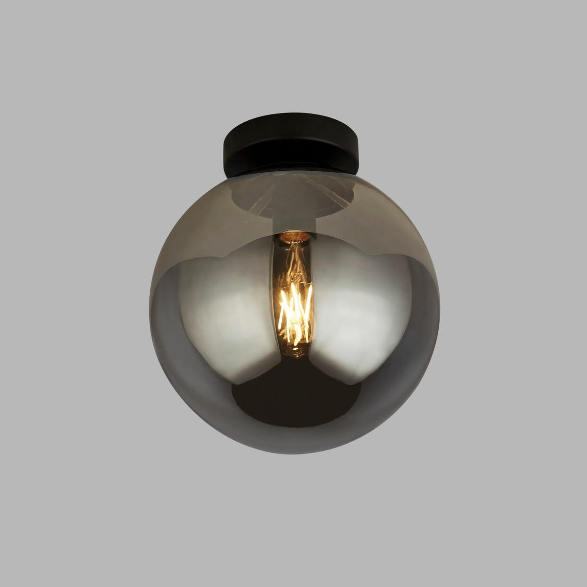 TAKLAMPA Amsterdam  - svart, Modern, metall/glas (25/28/25cm)