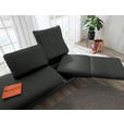 RÉCAMIERE in Echtleder Dunkelgrau  - Chromfarben/Dunkelgrau, Design, Leder/Metall (209/85-109/95-16cm) - Dieter Knoll