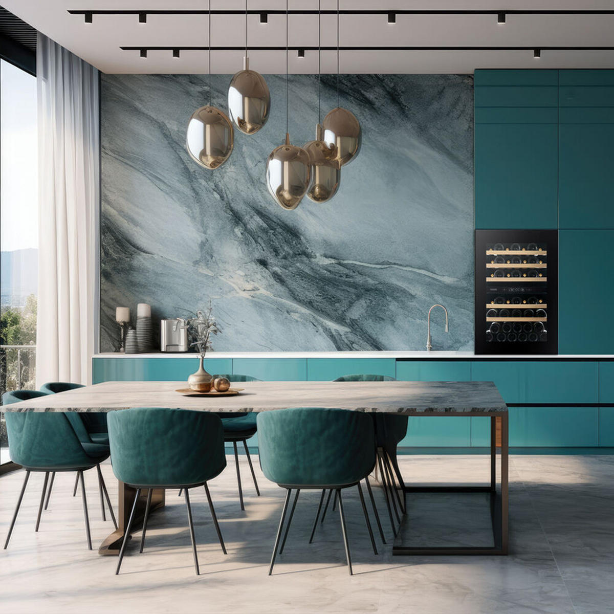 WEINKÜHLSCHRANK DXB-42.100DB.TO  - Schwarz, Basics, Glas/Holz (59,2/88,5/55,9cm)