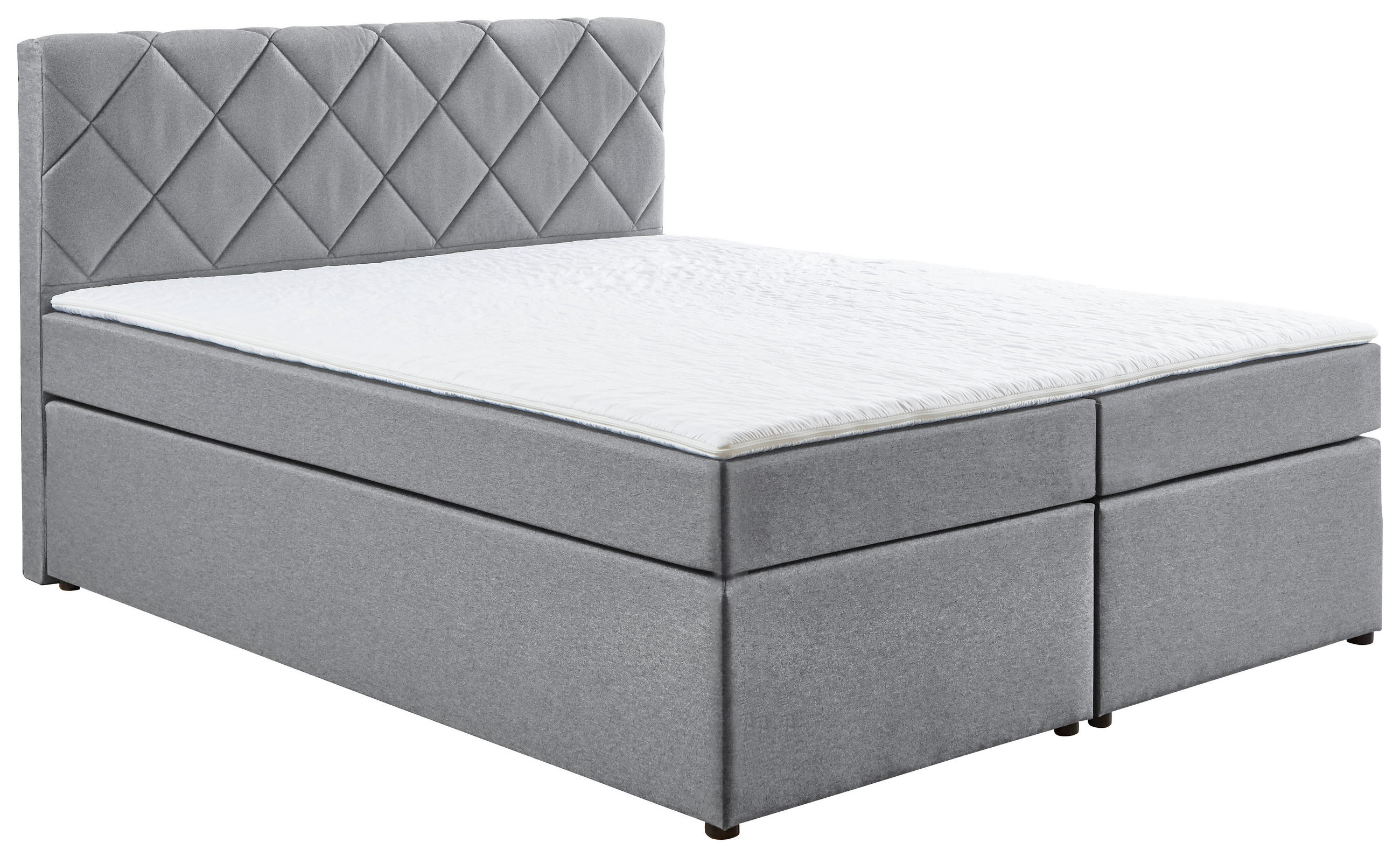 BOXSPRINGBETT 180/200 cm  in Grau  - Schwarz/Grau, KONVENTIONELL, Kunststoff/Textil (180/200cm) - Boxxx
